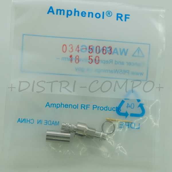 Connecteur HD-BNC femelle à sertir 6GHz 50Ohm RG55-142-223-400 034-5063 Amphenol