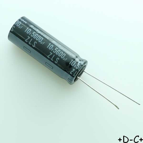 Condensasteur 5600µF 10V 12.5x35mm 105° ZLS Rubycon