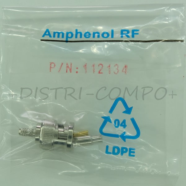 Fiche BNC mâle 50ohm à sertir RG174/U 112134 Amphenol RF