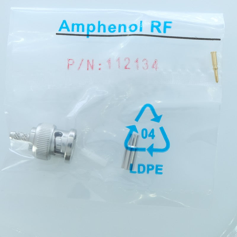 Fiche BNC mâle 50ohm à sertir RG174/U 112134 Amphenol RF - Distri-Compo