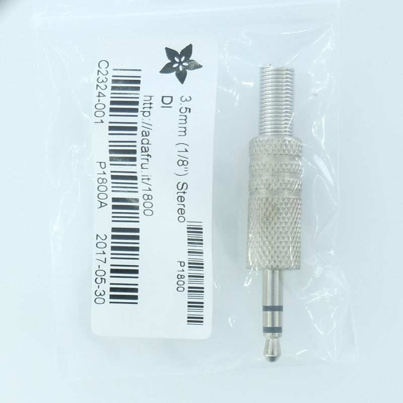 Fiche Jack 3.5mm Stéréo mâle à souder métal 1800 Adafruit