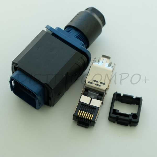 Connecteur RJ45 mâle 8P8C Cat5e IP67 1987004-2 TE RoHS - Distri-Compo
