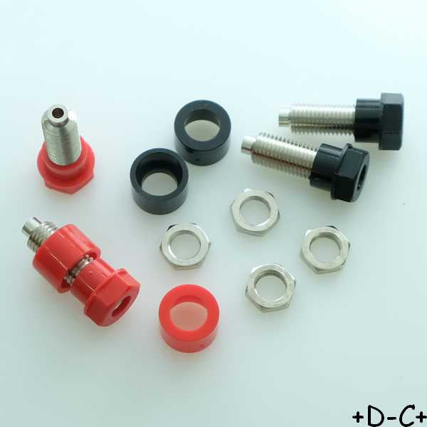 Douille châssis isolée 4mm noire et rouge 3230 Electro PJP (lot de 4)