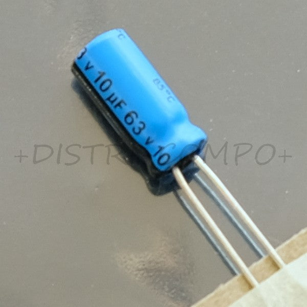 Condensateur 10µF 63V 85° electrolytique pas2.5mm Vishay 038RSU