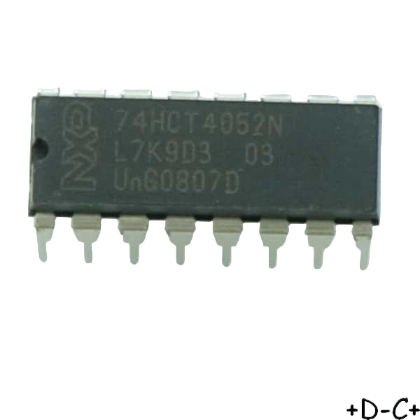 74HCT4052N Multiplex Demultiplex analogique double 4 canaux DIP-16 NXP