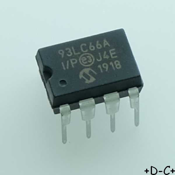 93LC66A-I/P EEPROM Microwire 4Kbit 512x8b 2MHz DIP-8 Microchip RoHS