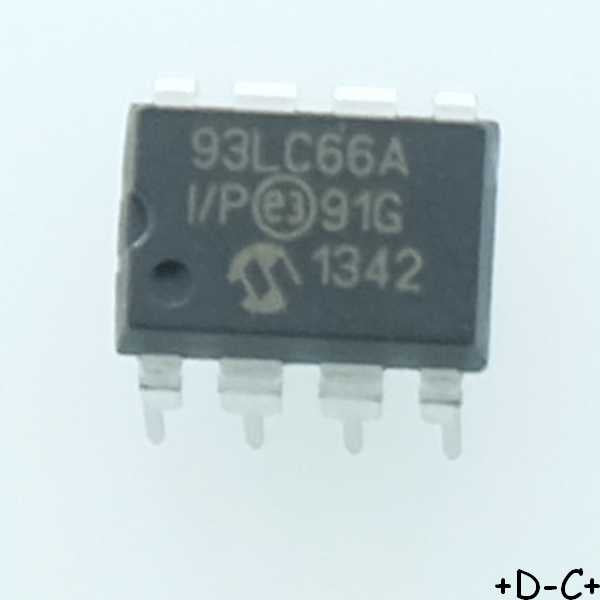 93LC66A-I/P EEPROM Microwire 4Kbit 512x8b 2MHz DIP-8 Microchip RoHS