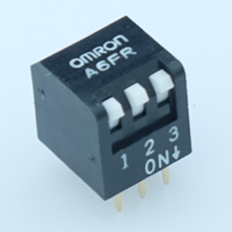 Dipswitch 3 positions piano SPST 25mA 24VDC 2.54mm A6FR-3101 Omron