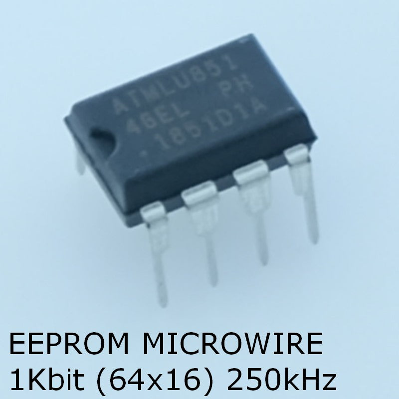 AT93C46E-PU EEPROM Microwire 1Kbit 64x16 bits 250kHz DIP-8 Microchip