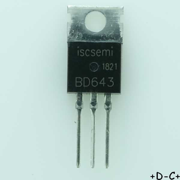 BD643 Transistor NPN Darlington 45V 8A TO-220 Inchange