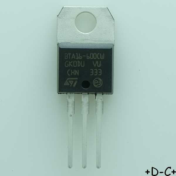 BTA16-600CWRG Triac 600V 16A 35mA TO-220 Snubberless STM RoHS