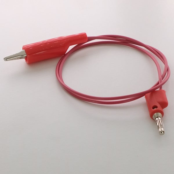 Cordon fiche banane 4mm vers pince crocodile rouge 60cm BU-2030-A-24-2 Mueller - Distri-Compo