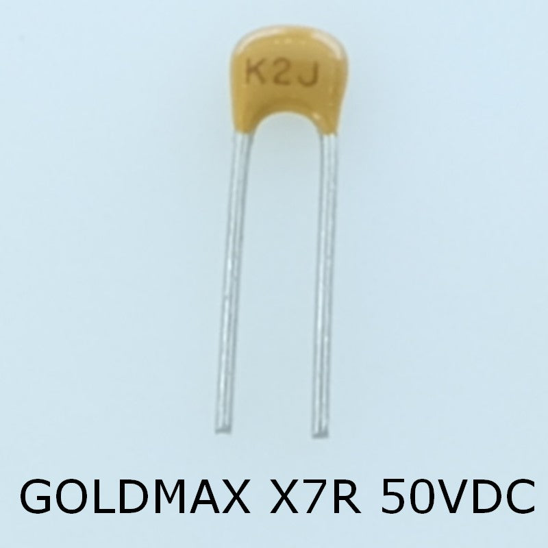 Condensateur 330nF 50V 2.54mm céramique X7R Goldmax C320C334K5R5 10% Kemet