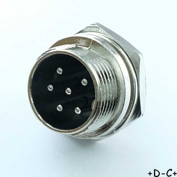 Embase 6 broches mâle microphone radio 125V 4A RND205-01362