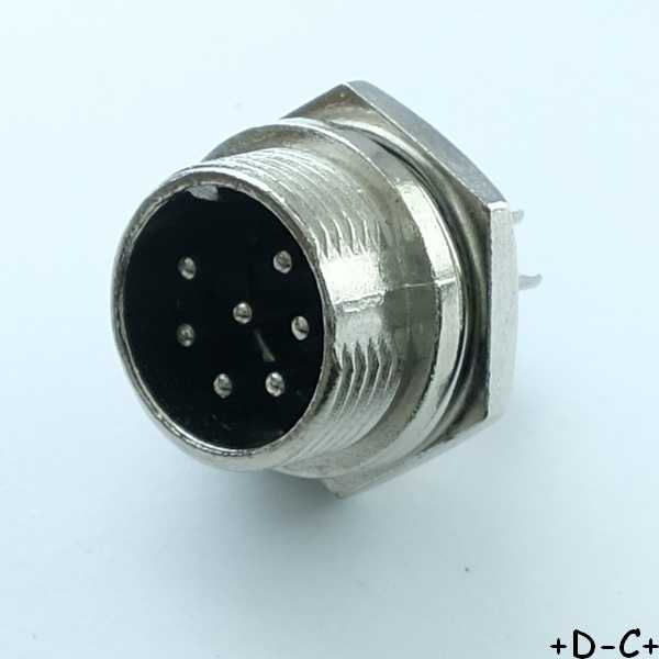 Embase 7 broches mâle microphone radio