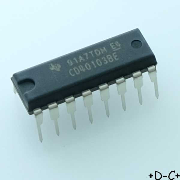 CD40103BE CMOS 8-Stage Presettable 8-Bit Binary Synchronous DIP-16 Texas RoHS