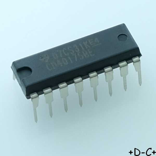 CD40175BE Flip Flop D-Type Bus Interface DIP-16 Texas RoHS