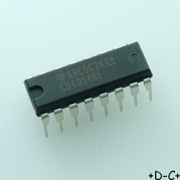 CD4054BE CMOS 4-segment Liquid-Crystal Display driver DIP-16 Texas RoHS