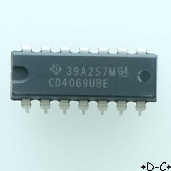 CD4069UBE CMOS Hex Inverter DIP-14 Texas
