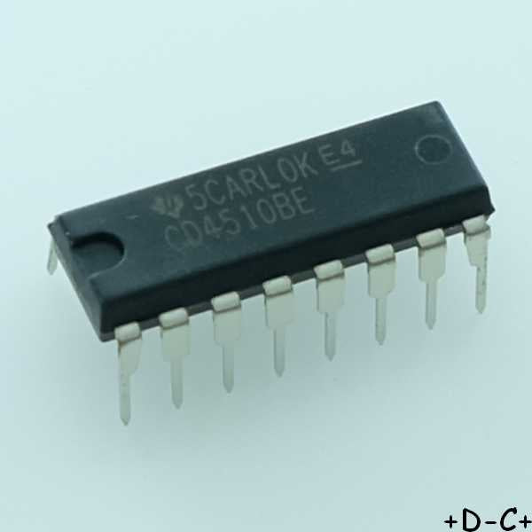 CD4510BE Counter Single 4-Bit Sync Decade DIP-16 Texas - Distri-Compo