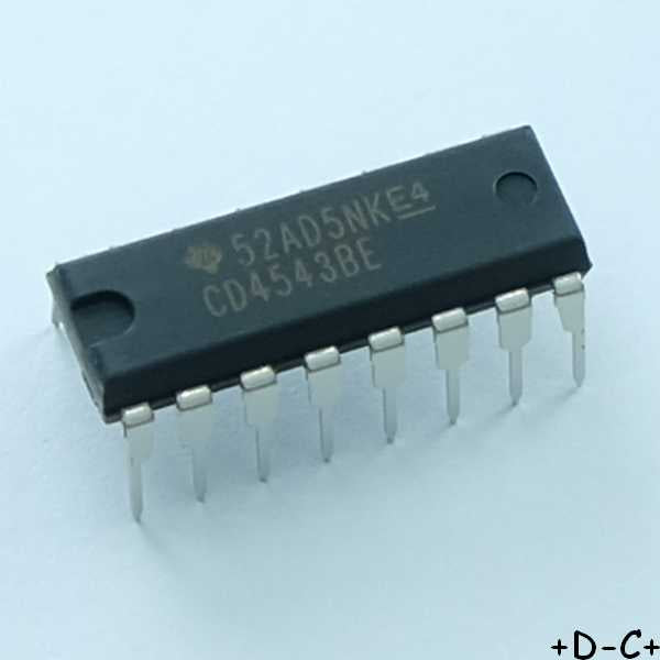CD4543BE CMOS Décodeur BCD vers afficheur 7 segments DIP-16 Texas Instruments