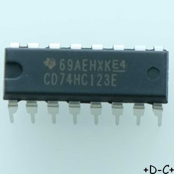 CD74HC123E Dual Retriggerable Monostable Multivibrators DIP-16 Texas RoHS