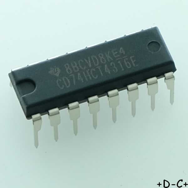 CD74HCT4316E Analog Switch Quad SPST DIP-16 Texas RoHS