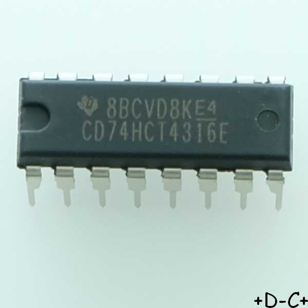 CD74HCT4316E Analog Switch Quad SPST DIP-16 Texas RoHS