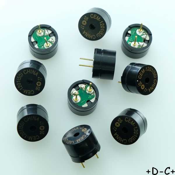 Buzzer transducteur audio magn 1.5V 12mm rond 87dBA CEM-1201-50 CUI (lot de 10)