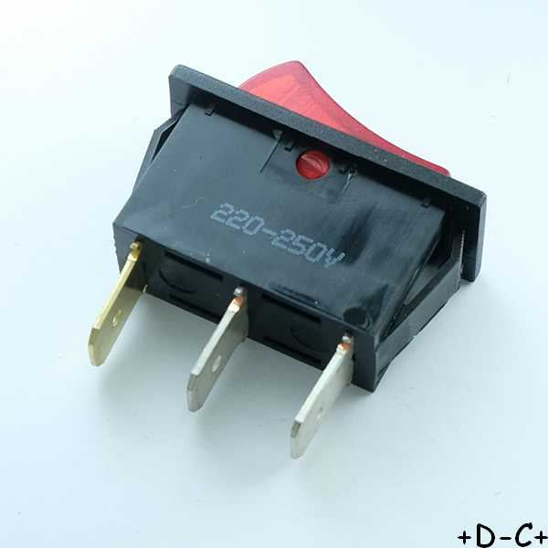 Commutateur à bascule ON-OFF SPST 125V 16A Voyant rouge CM102J3RS205QA8 CK