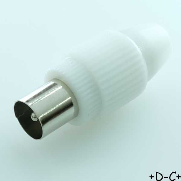 Fiche coaxiale mâle à visser 9.5mm plastique 75ohm