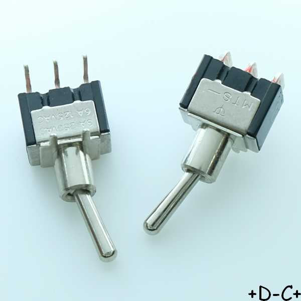 Commutateur levier unipolaire ON-ON 1RT (lot de 2)