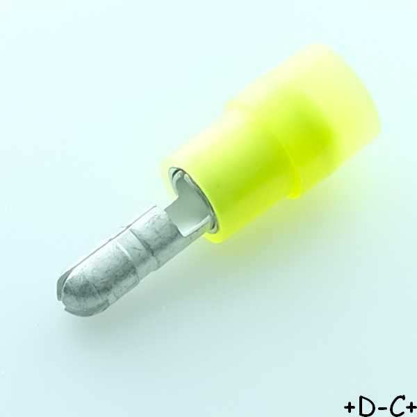 Cosse mâle cylindrique diametre 4mm 4 - 6mm² jaune RND Connect