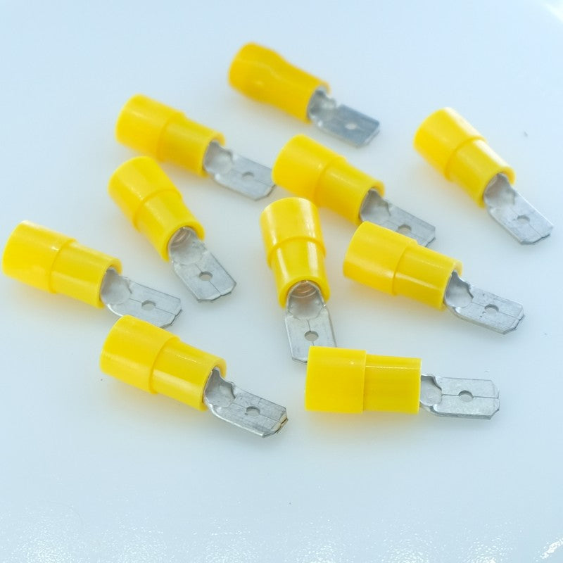 Cosse mâle 6.35x0.8mm jaune 4-6mm² (lot de 10)