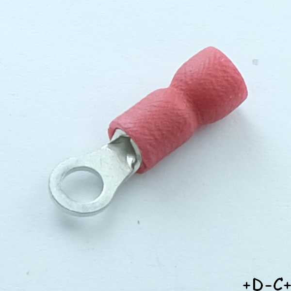 Cosse a oeillet 3.2mm a sertir rouge RND Connect