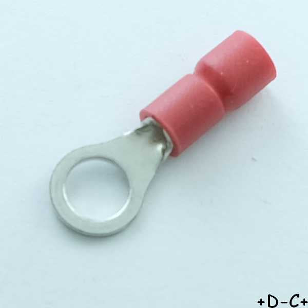 Cosse a oeillet 5.3mm a sertir rouge RND Connect