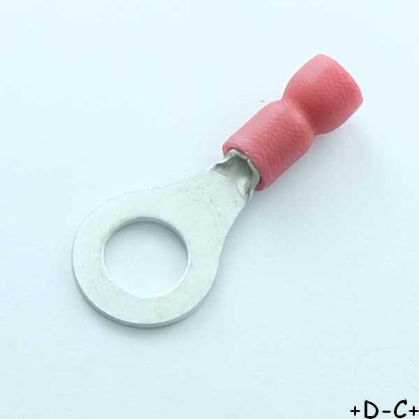 Cosse a oeillet 6.4mm a sertir rouge RND Connect