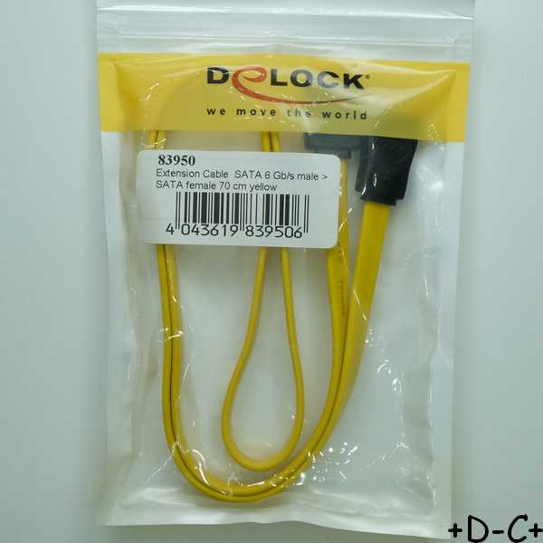 Cordon SATA 6Gb/s mâle vers SATA femelle 70cm Delock - Distri-Compo