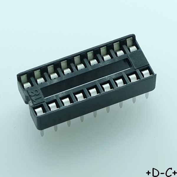 Support C.I. 18 broches DIP pas2.54 7.62mm DILB18P-223TLF Amphenol