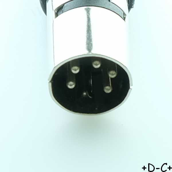 Fiche DIN 5 broches 270° mâle plastique