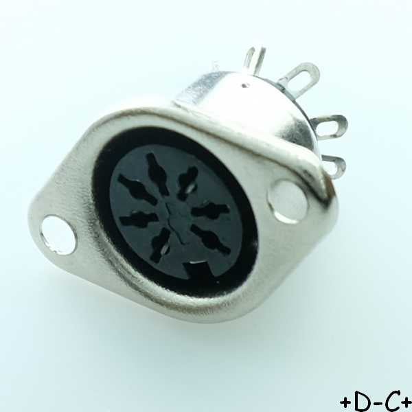 Embase DIN 7 broches femelle à cosses