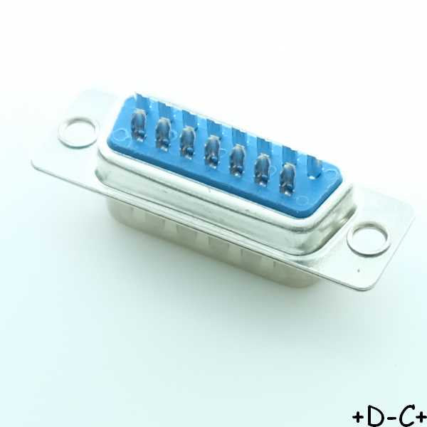 Connecteur D-SUB 15 broches male a souder sur fils