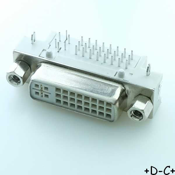 Connecteur DVI femelle coudé pour circuit imprimé