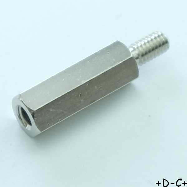 Entretoise 20mm M4 femelle mâle métal hexagonal