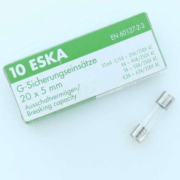 Fusible 500mA temporisé 5x20mm verre 250V Eska (boite de 10)