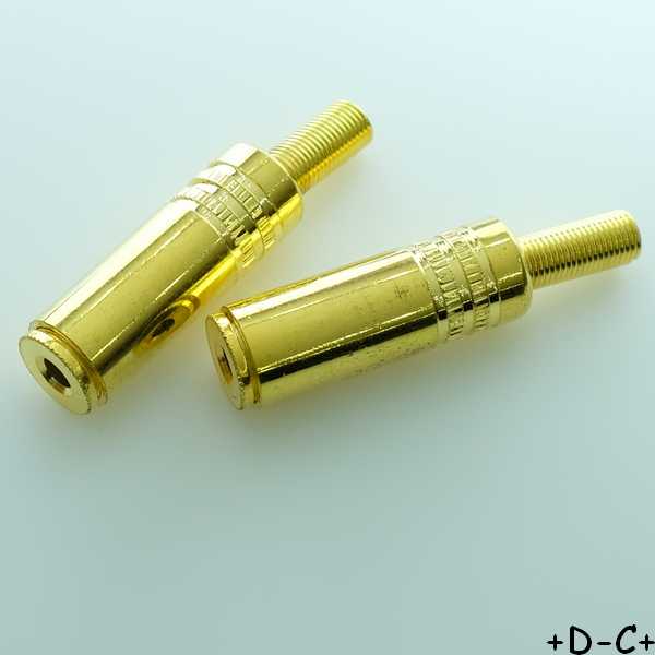 Fiche Jack 3.5mm stéréo femelle dorée (lot de 2)