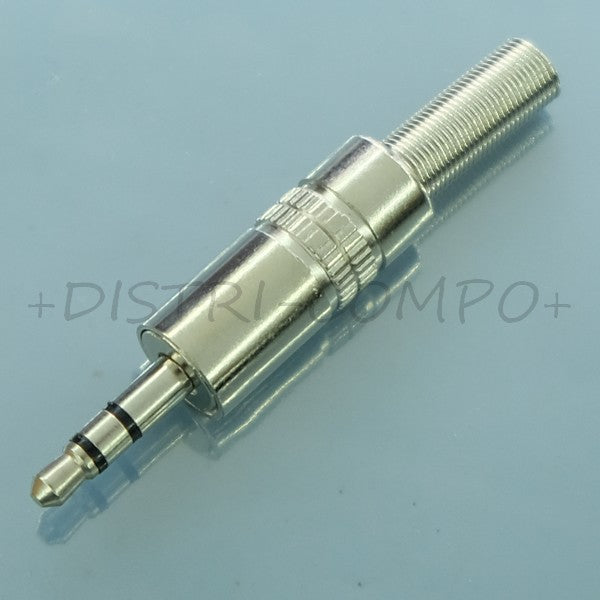 Fiche Jack 3.5mm stéréo mâle métal à souder
