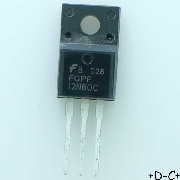 FQPF12N60C Transistor Mosfet 600V 12A TO-220F Fairchild RoHS