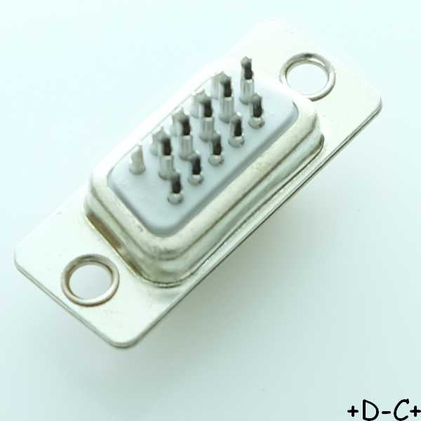 Connecteur D-SUB 15 broches haute densité femelle à souder sur fils