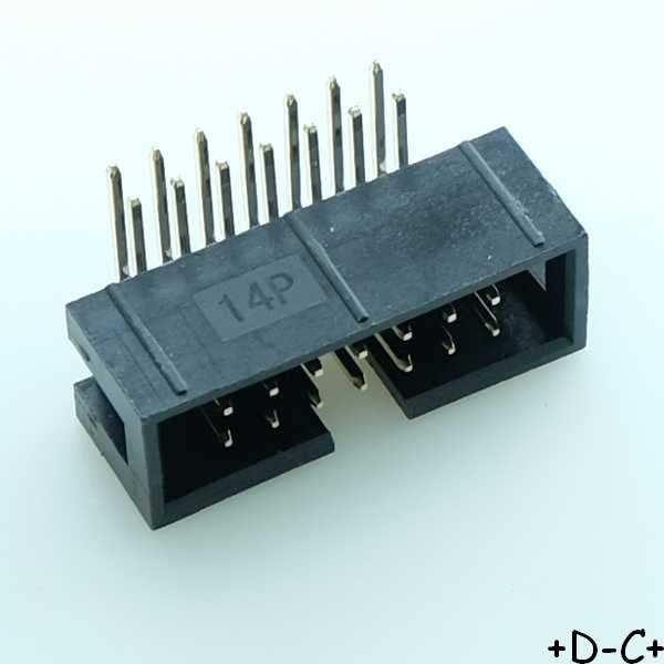 Connecteur HE10 14 points male coudé 2.54mm